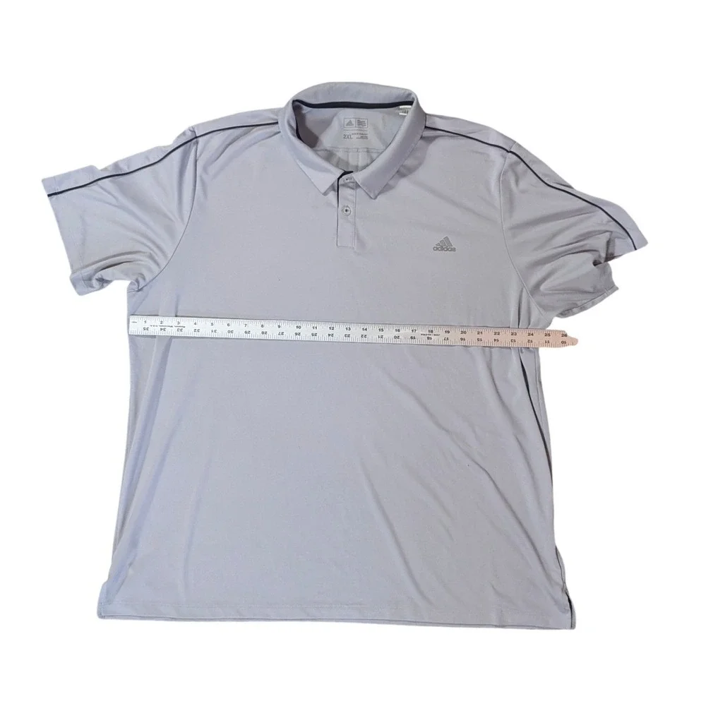 Adidas Polo‎ Shirt Mens 2XL Gray Performance Golf Short Sleeve Preppy